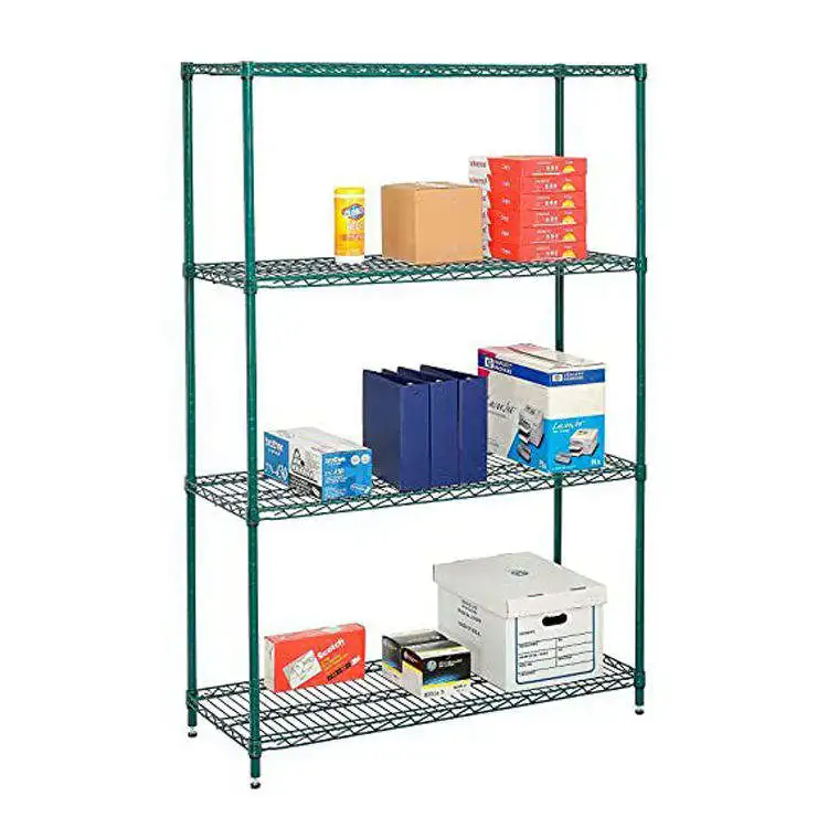 

4-х уровневая полка, металлические полки для хранения, стеллажи, проволочная полка, зеленое эпоксидное хранилище, влажный и сухой экологический коммерческий холодильник и морозильная камера, кухня