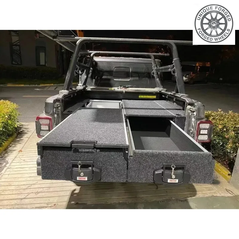 26 StyleAluminum Pickup Truck Bed Storage Drawers System Double Drawers Sliding Cargo Tray