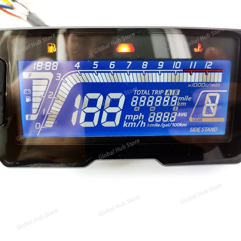 

Приборная панель ЖК-дисплея мотоциклов, скоростные шестерни от 1 до 6, и указатель уровня топлива для 2 баллонов и 4 цилиндров.