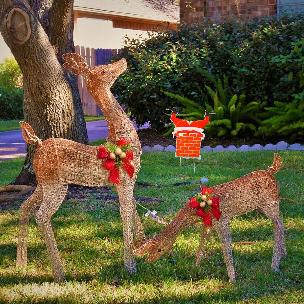 

Plastic Xmas Yard Stakes Durable Christmas Cards Decorations Outdoor Winter Inserted Boards Festive Garden Signs