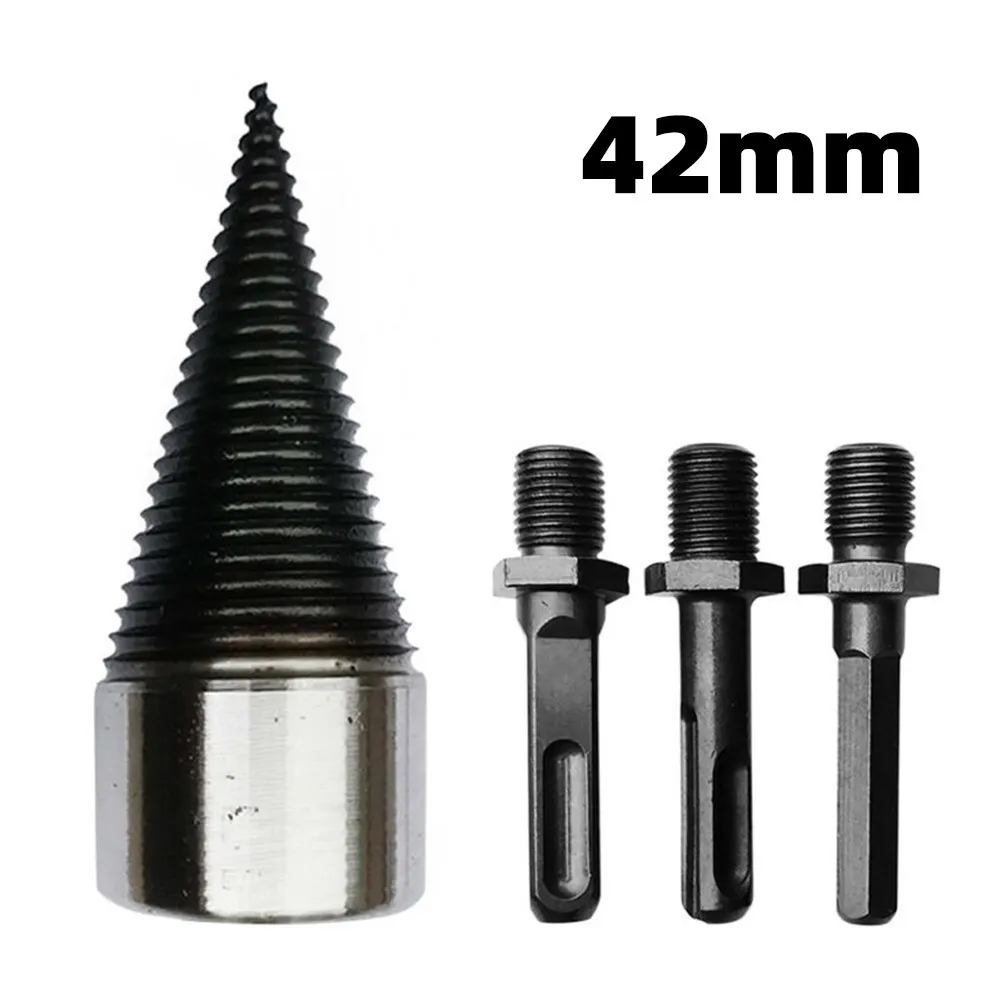 4pcs-firewood-drill-bit-set-log-splitter-screw-cone-driver-carbon-steel