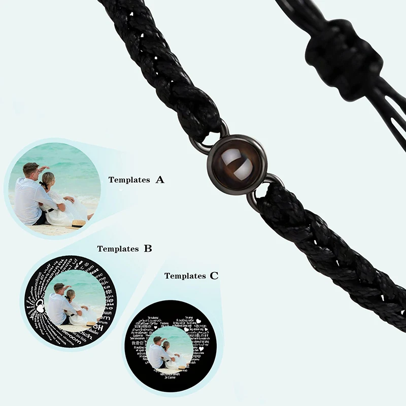 Bracciale Personalizzato con Charm a Cuore Inciso con Impronta Digitale e Callig Bracciale Personalizzato con Charm a Cuore Inciso con Impronta Digitale e Callig