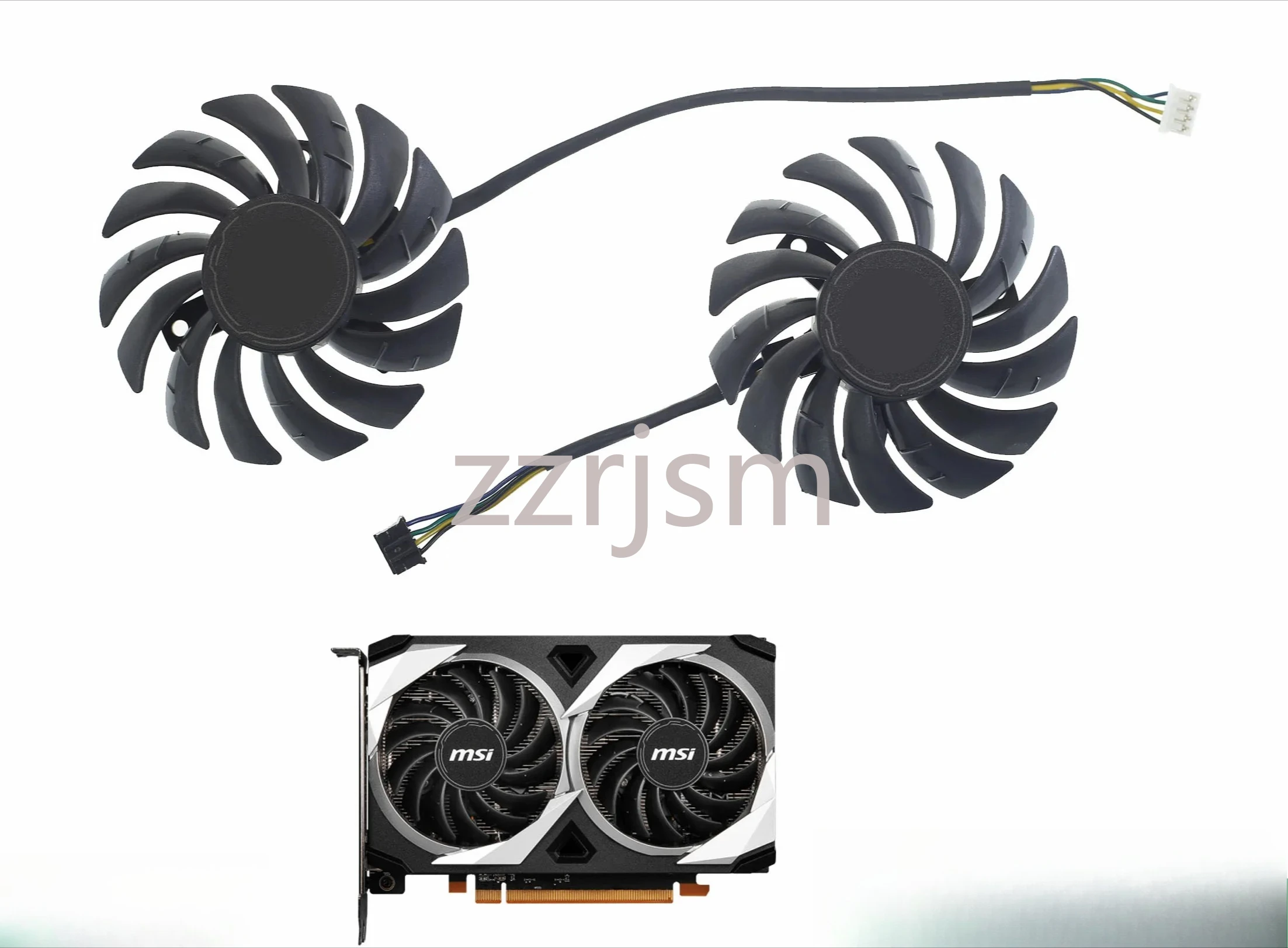 2Pcs 70MM PLD08010S12HH DC12V 0.35A 4-Pin Graphics card fan for  MSI RX6500XT MECT 2X graphics video card cooling fan