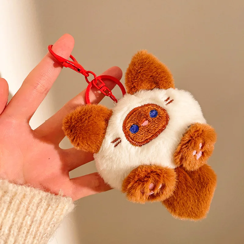 Porte-clés en peluche chat mignon Kawaii, oreilles douces et moelleuses avec pendentif, pour clés, sacs à dos, cadeaux, cadeau de Noël pour les amoureux des chats