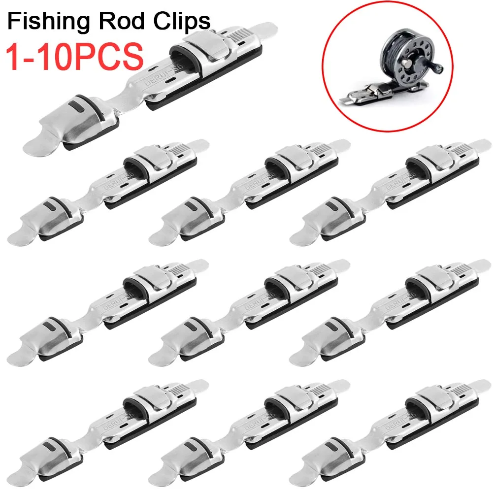 1-10PCS Stainless Steel Fishing Reel Seat Holders Fishing Gear Deck Fishing Wheel Rod Clip Holder Fishing Pesca Tackle