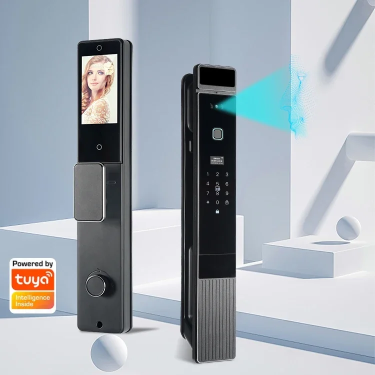 005Tuya Smart Door Lock Riconoscimento facciale 3D Serrature intelligenti automatiche con fotocamera Serratura per porta di sicurezza biometrica intelligente per impronte digitali