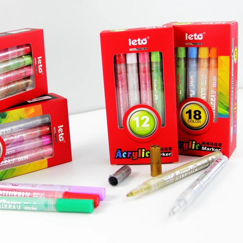 Waterproof Acrylic Paint Markers Graffiti Art Pens DIY Journal Hand Copy Newspaper Poster Drawing Supplies for Kids