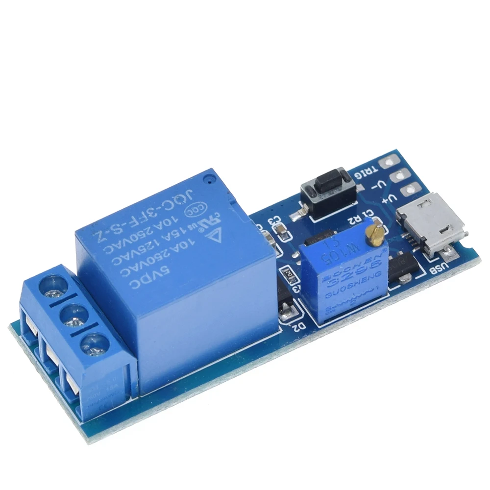 1/2/5PCS DC 5V-30V Micro USB Power Adjustable Delay Relay Timer Control Module Trigger Delay Switch