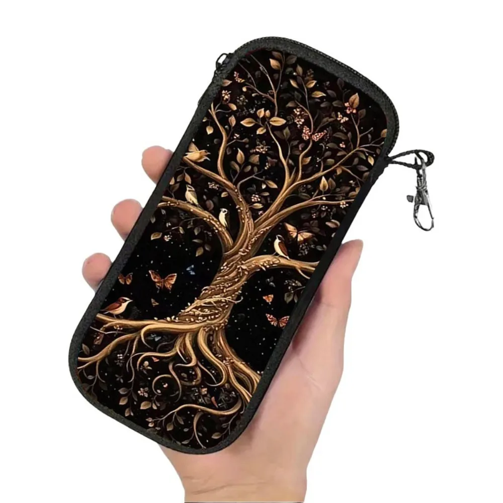 Trendy PVC Printed Coin Purse Water-resistant Double-layer Mobile Phone Bag Durable Lightweight Wallet for Women Friends Gift