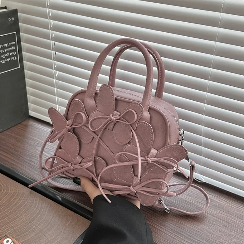 

Квадратная женская сумка с 3D-декором в виде банта, из лакированной кожи, на молнии, через плечо, в стиле Y2K, мини-тоут для повседневного использования и свиданий
