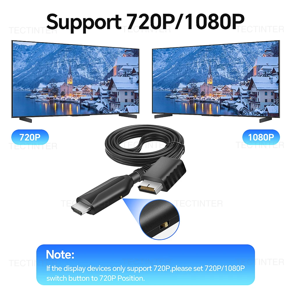 For PS2 to HDMI Converter Adapter For PS2 to HDMI Converter Supports All For PS2 Display Modes for PC HDTV Monitor