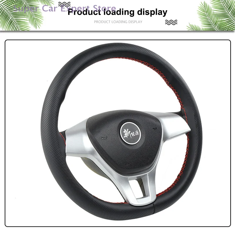 Elite Handcrafted Real Leather DIY Steering Wheel Cover with Sewing Tools; Boasts Superior Ventilation