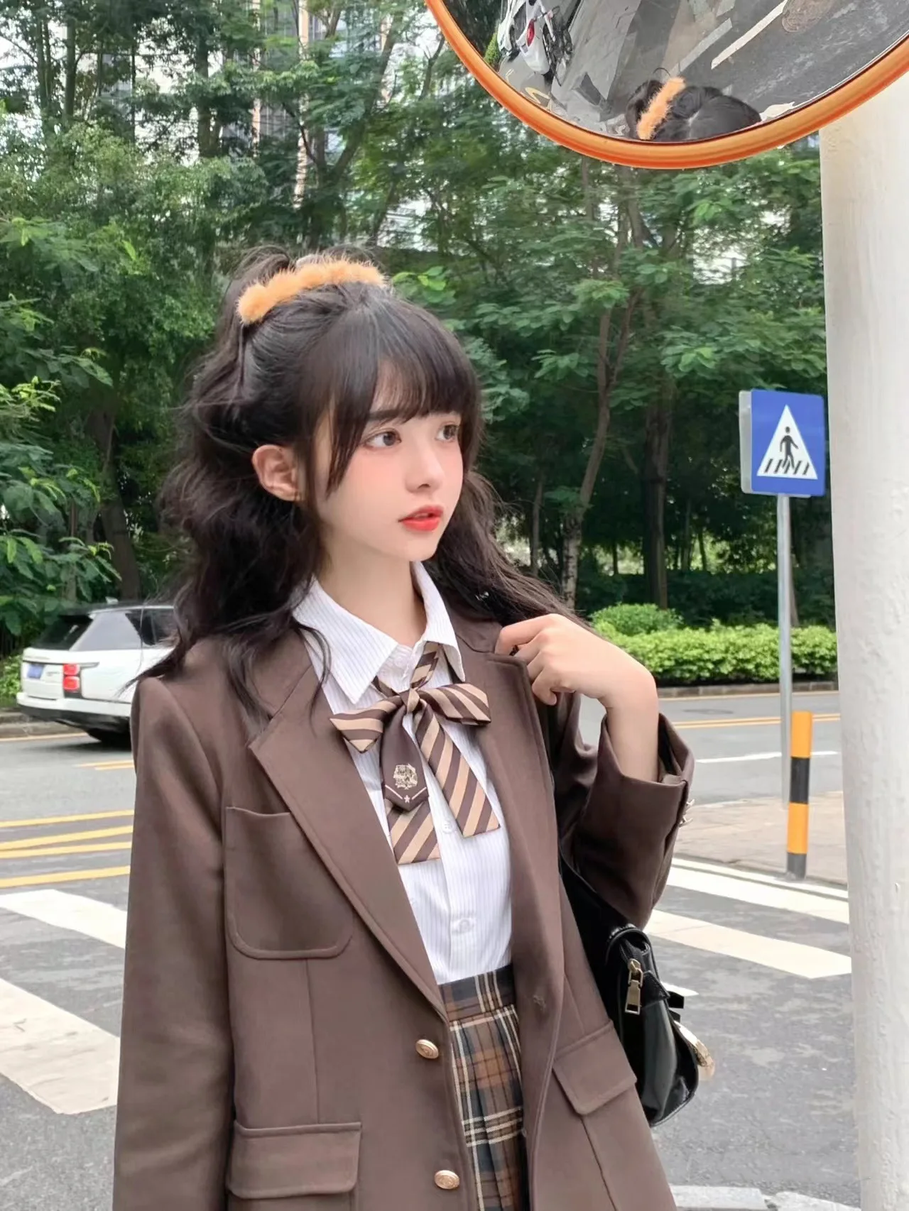 Adult Women Japanese Korea School Dresses Brown Suit Coat JK Uniform Sailor Suit Jacket Autumn Girls Anime Form Khaki Suits