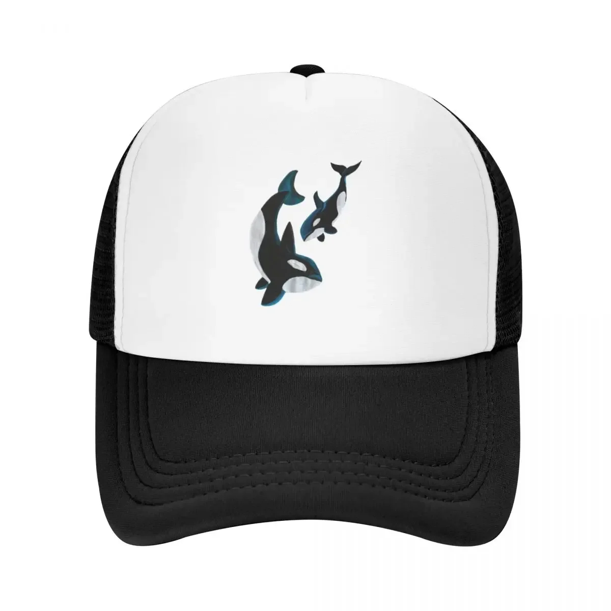 Orcas- two painted orcas in honor of them organizing against harmful humans Baseball Cap Luxury Brand |-F-| Ladies Men's