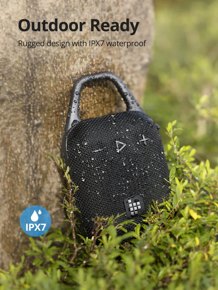 Tronsmart Mirtune H1 Speaker Bluetooth Portable Speaker with Hook, IPX7 Waterproof, 20H Playtime, TWS, for Camping, Hiking