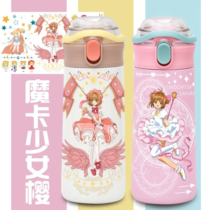 Cardcaptor Sakura Cartoon Animation Peripheral Thermos Cup 304 Stainless Steel Cute Student Japanese Water Cup Birthday Gift