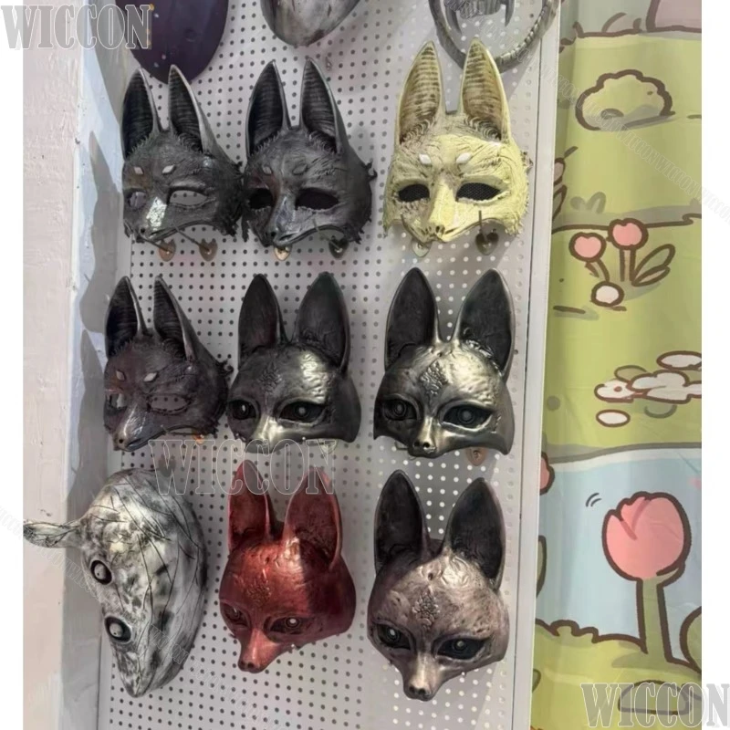 Fox Man Mask 2025 New Horro Game Cosplay Shimizu Jk Hinako Japanese Girl Multicolor Half Face Mask Woman Halloween Comic Con Cos view 2