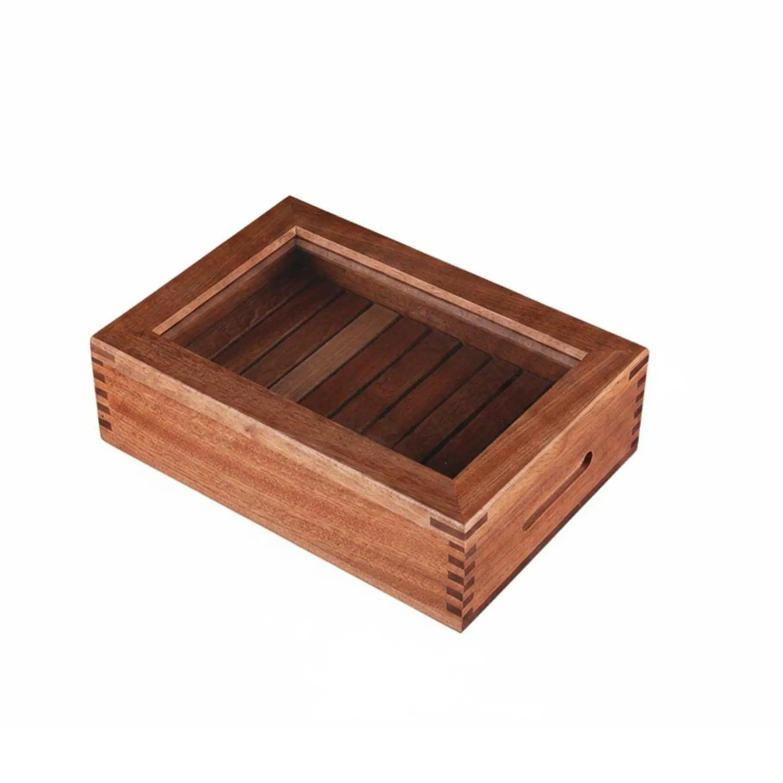 Sushi Display and Serving Box Wooden Sashimi Appetizer Tray Clear Lid for Restaurant Buffet Social Events