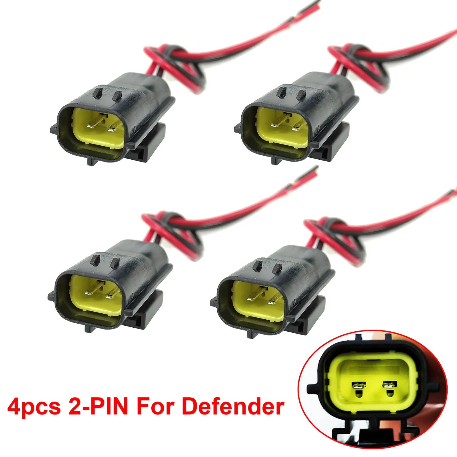 4pcs For Land Rover Defender 90 110 130 Connector Wiring Loom Harness Plug Upgrade Led Light
