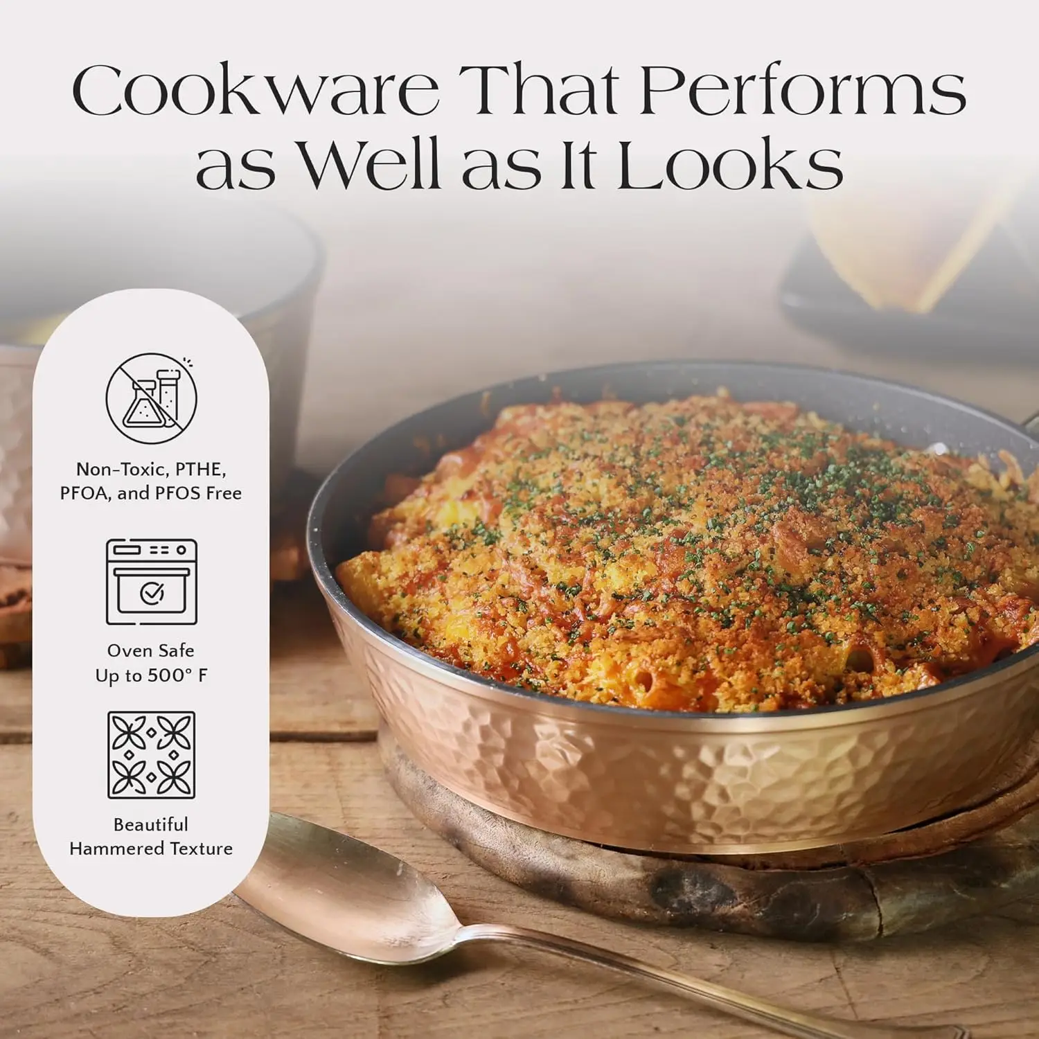 Роскошный антипригарный керамический набор посуды из розового золота, 16 предметов со стеклянными крышками, легкий, устойчивый к царапинам, можно мыть в посудомоечной машине, Ove