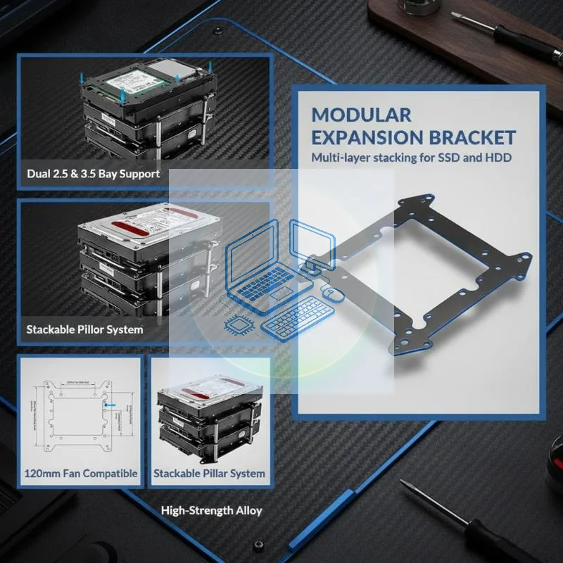 1Set CPU Water Cooling Bracket Mounting Plate Kit, Metal Backplate with Screws & Rubber Rings, For PC Water Cooler Installation