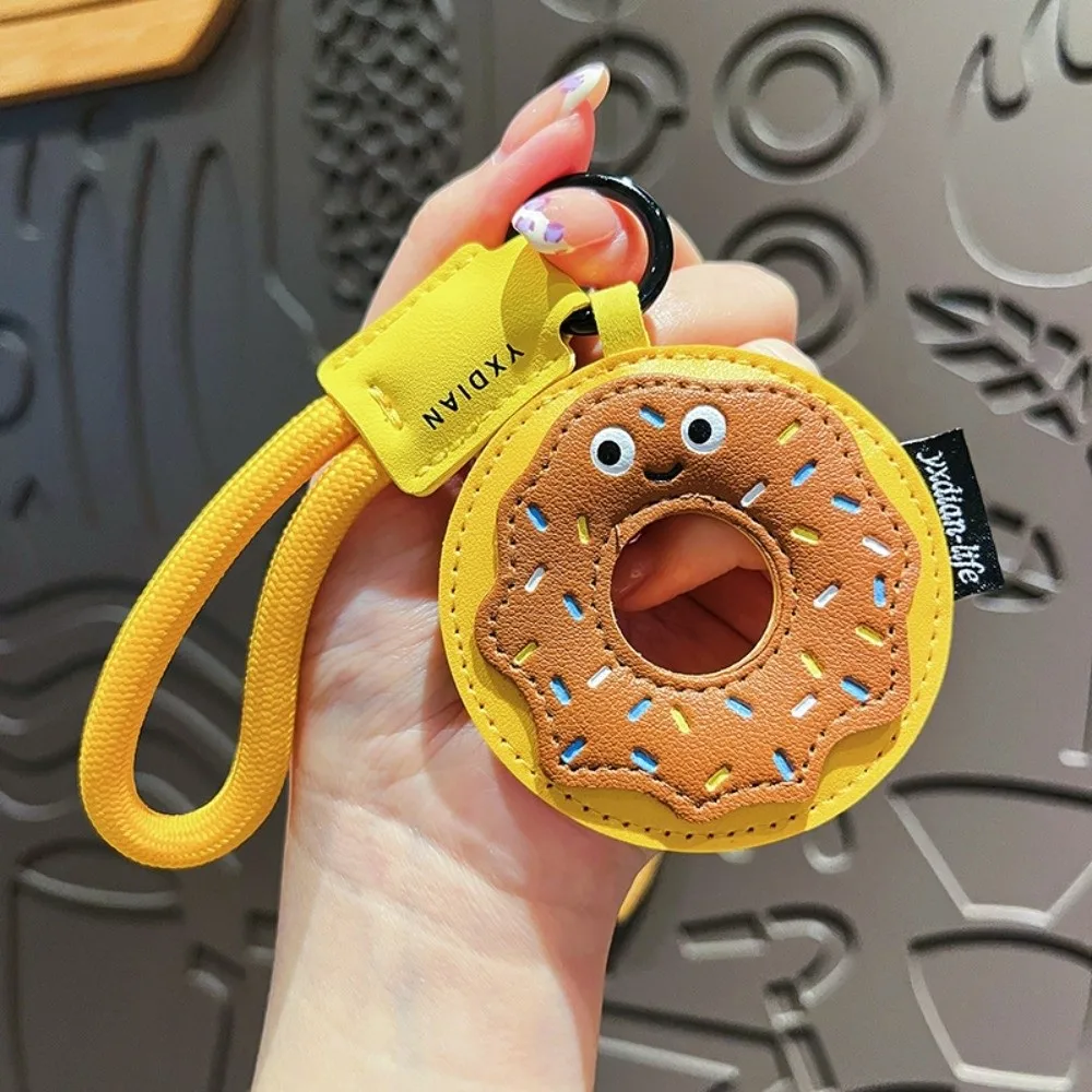 

Cute Cartoon Gourmet Donut Keychain Pizza 3D Bag Pendant Charms Waterproof Hamburger PU Leather Key Ring Bag Accessories