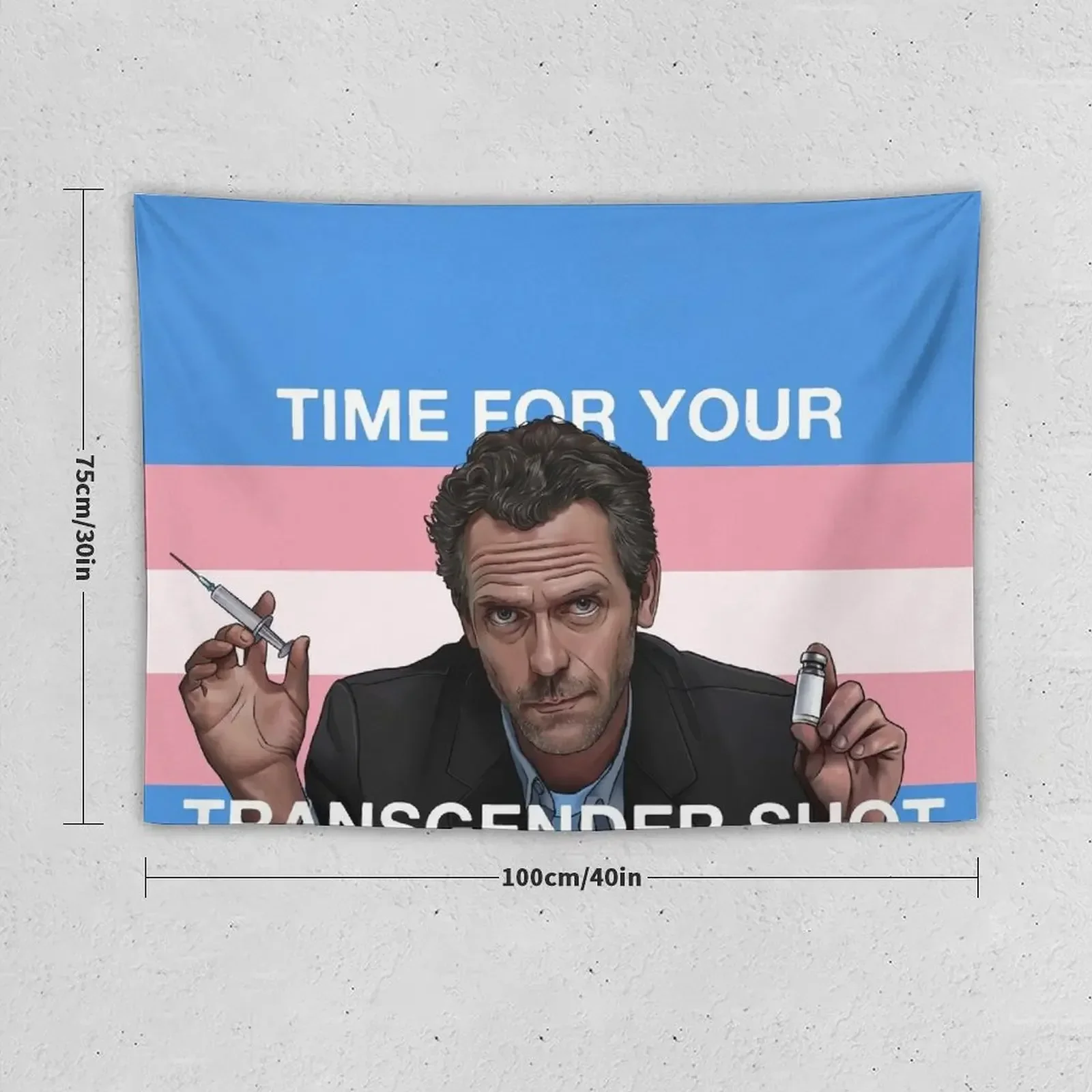 Dr. House Trans Flag Tapestry Art Mural Home And Comfort Decor Tapestry