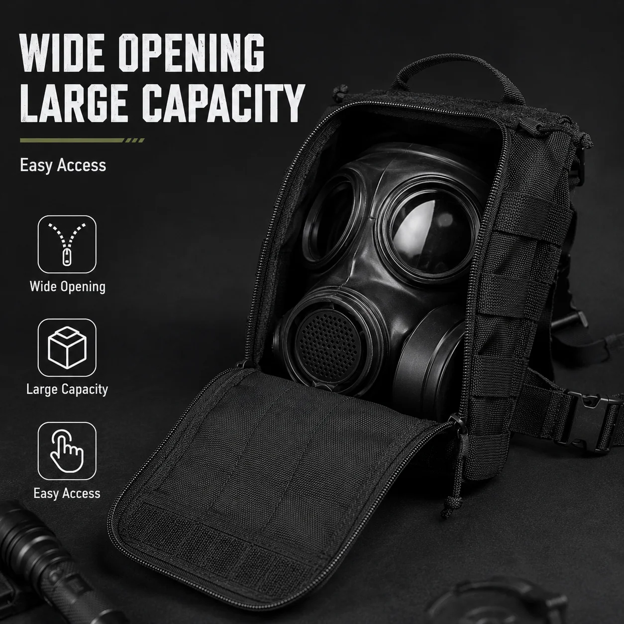 QX Tactical Helmet Pack MOLLE Pouch Modular Gas Mask Bag 600D Nylon Outdoor Military Gear Storage Bag EDC Utility Pouch
