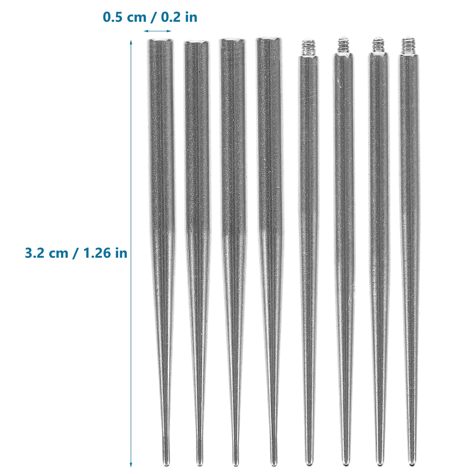 8 Pcs Piercing Guide Rod Taper Pin for Ear Insertion Kits All Piercings Metal Changing Tool Nose Stud