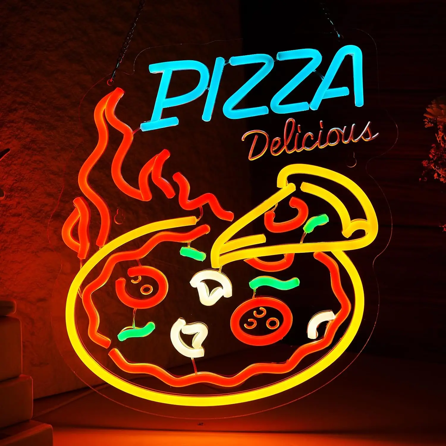 Delicious Pizza LED Neon Sign USB Neon Light For Pizza Shop Restaurant Bar Kitchen Wall Decor  Business Advertising Sign Gift
