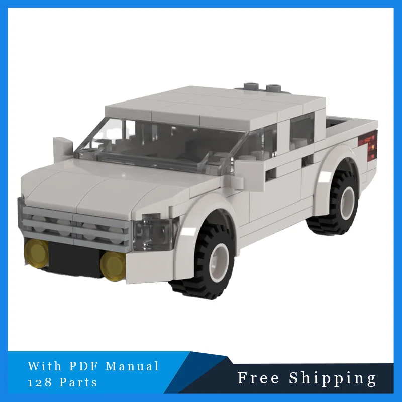 

128 шт., модель белого транспортного грузовика MOC, строительные блоки, сделай сам, сборка кирпичей, транспорт, образовательный дисплей, игрушка, подарок на фестиваль