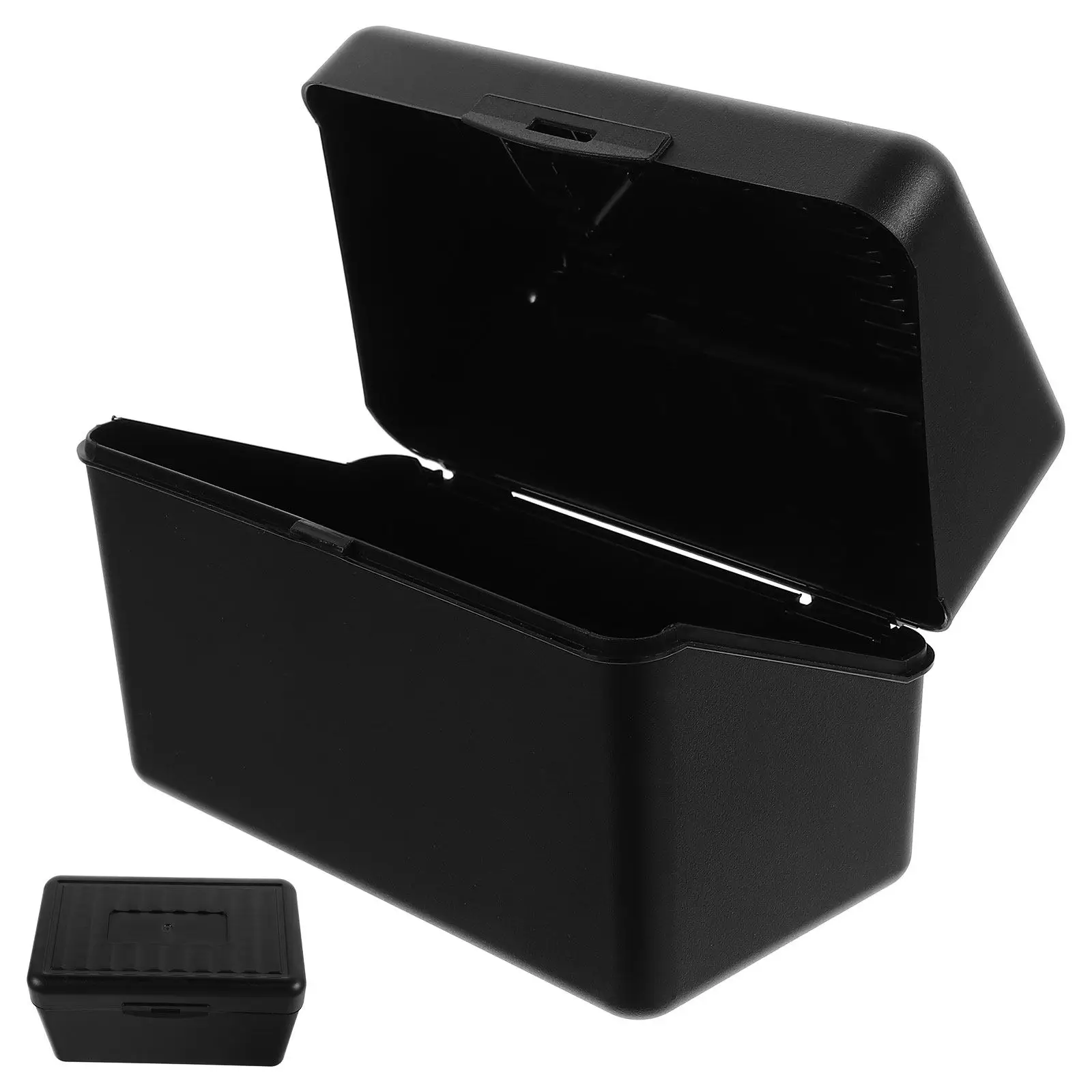 Plastic Card Box Business Card Holder Desktop Organizer Dustproof Sealed Storage Box Multifunction Portable Office Cards Holder