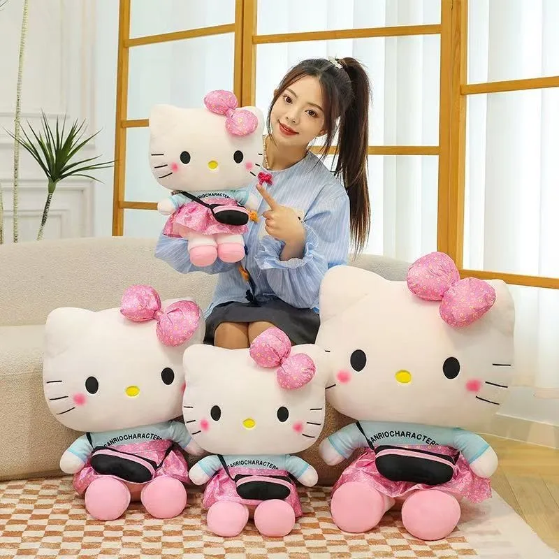 

2026 Kawaii Hellokitty Doll Shoulder Bag KT Plush Doll Home Furnishings Best Birthday Gift for Girls Soothing Sleeping Doll