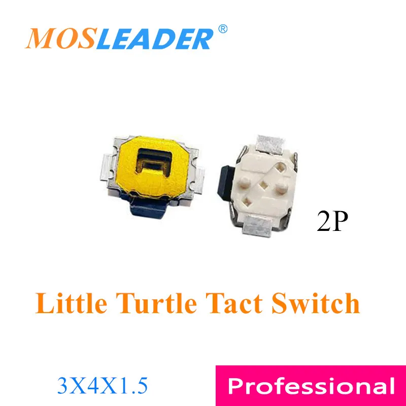 Mosleader 1000 шт. 3*4*1,5 3x4x1,5 SMD крошечная маленькая черепаха тактовый переключатель 2P боковая кнопка переключения с локацией оптовой лентой