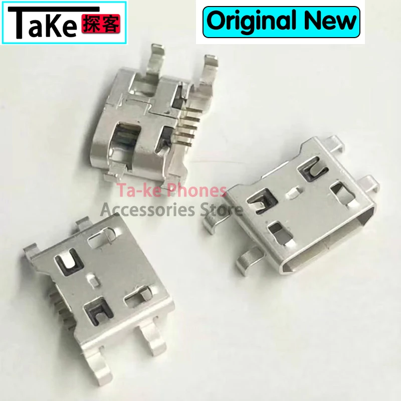 100-500Pcs Micro USB Connector plate B type no curling side Female Jack 5pin 0.72mm heavy plate For Huawei zte V880 Mobile  Min