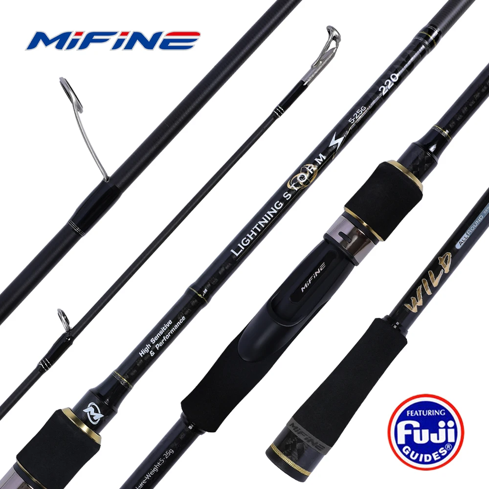 

MIFINE LIGHTNING STORM Fishing Rod Power L Spinning Rod 5-25g Saltwater and Freshwater Light Rock Fishing Fast Action Hollow Tip