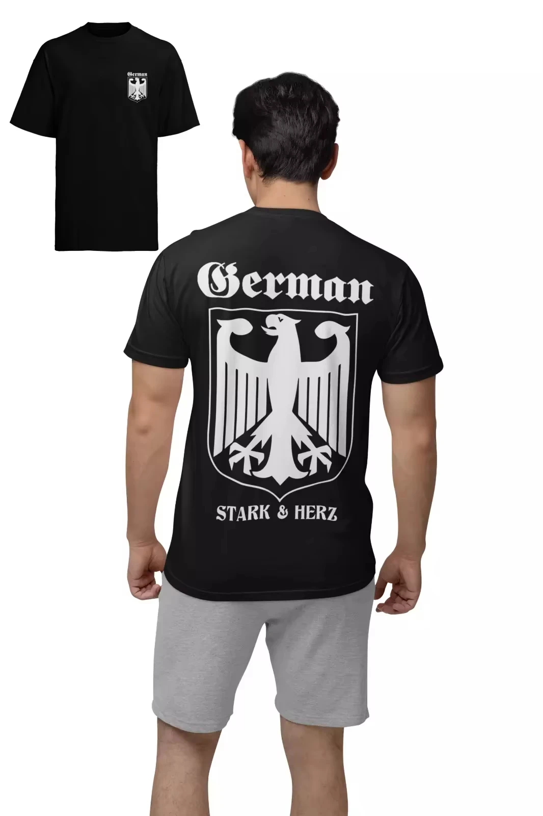 Germany Stark Herz DE Bundesadler Deutschland Afd Men's T-shirt Cotton Summer New Men's and Women's Oversized Unisex Streetwear