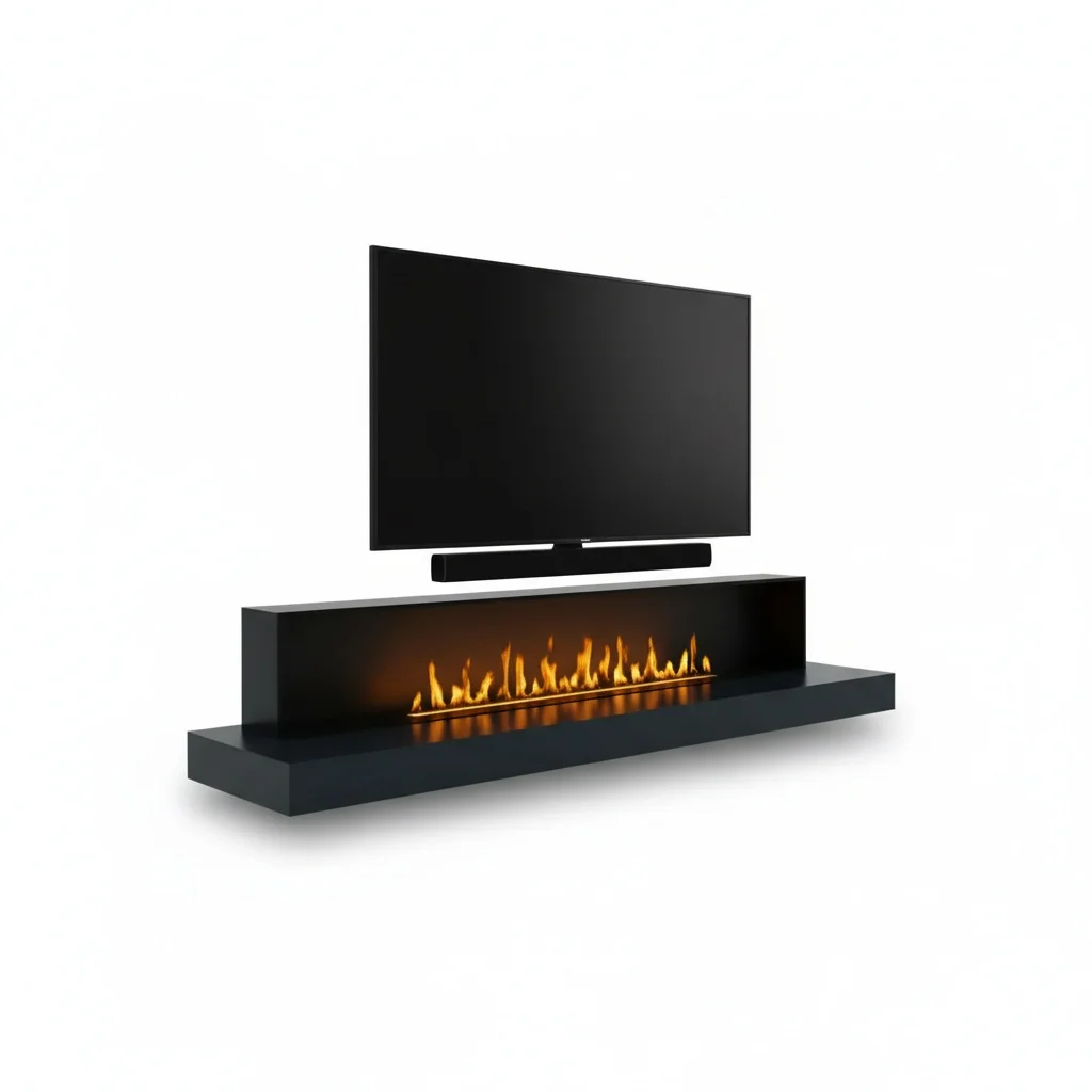 Electric Fireplace Insert, 750mm SS304 Body 3D Water Vapor Fireplace, LED Flame Decor, Water Steam Fireplace, for Home Apartment