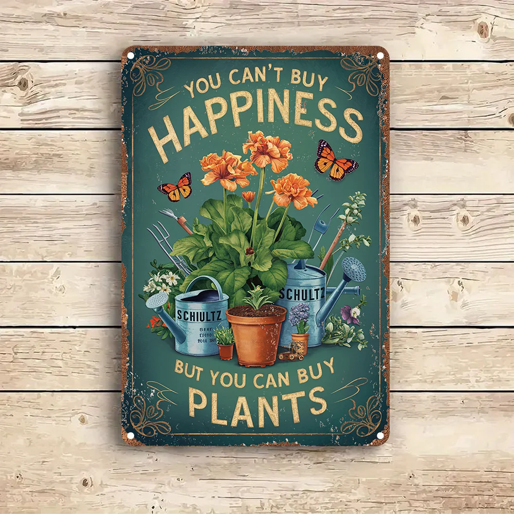 Gardening Tools Vintage - Charmante plaque métallique vintage pour jardin