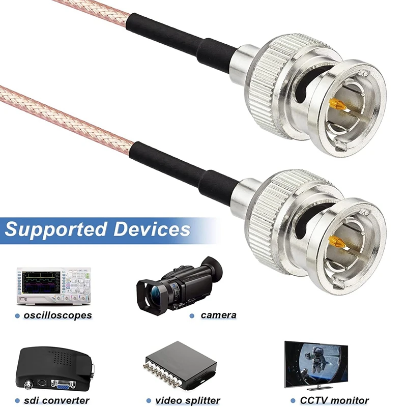 4Pcs 3G HD SDI Cable BNC Cable 30Cm 75 Ohm For Cameras BMCC Video Equipment Supports HD-SDI 3G-SDI 4K 8K Video Cable