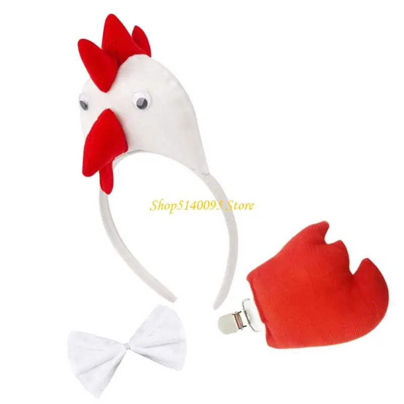 DXAE 3 stks Thanksgiving Turkije Kostuum Turkije Hoofdband Bowtie, Turkije Staart Cosplay Halloween Kostuums voor Volwassenen