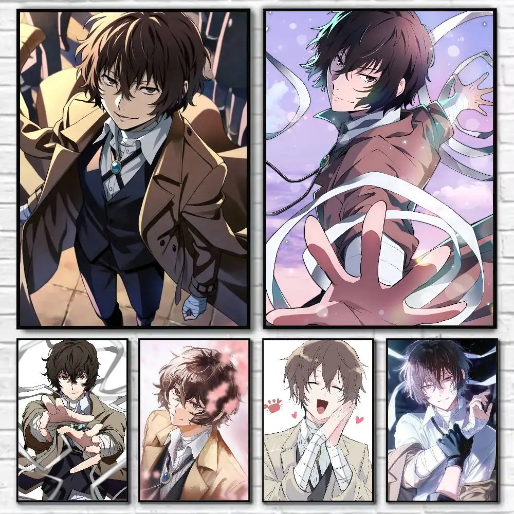 O-Osamu Dazai Waterproof Self-Adhesive Wall Poster for Bedroom Living Room Home Decor