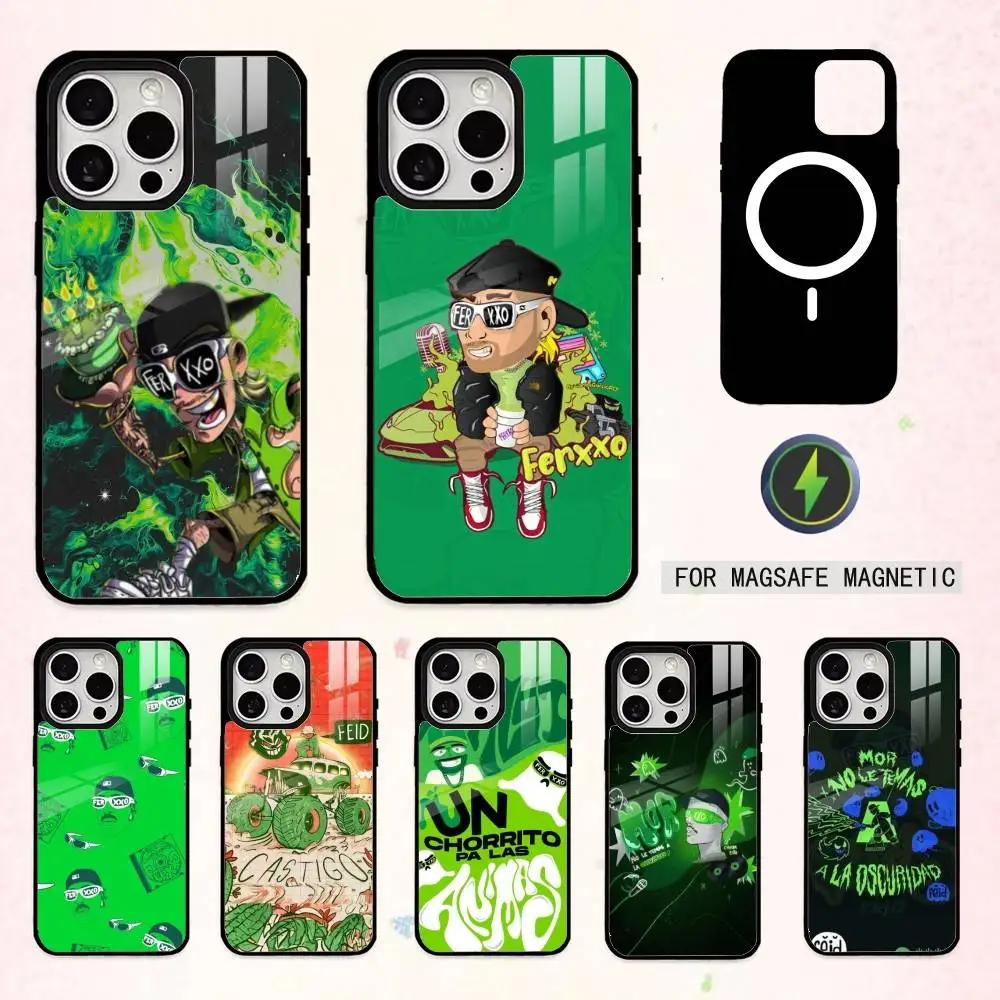 

S-Singer F-Feid Ferxxo S-SIXDO Phone Case For iPhone17,16,15,14,13,12,11 Plus,Pro Max Magnetic For Magsafe Wireless Charging