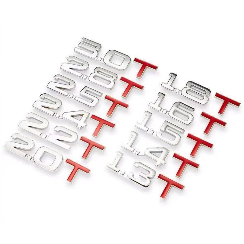 

3D Car Sticker Displacement Emblem Turbo Decal For Audi Toyota Honda 1.3T 1.4T 1.5T 1.6T 1.8T 2.2T 2.5T 3.0T 2.0T 2.4T 2.8T Logo