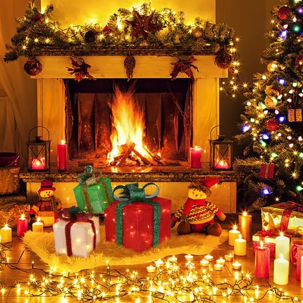 Conjunto de caixa de presente de Natal iluminada por LED de 3 peças com luzes brancas quentes - Alimentado por bateria para decoração de férias internas e externas, 3 tamanhos em