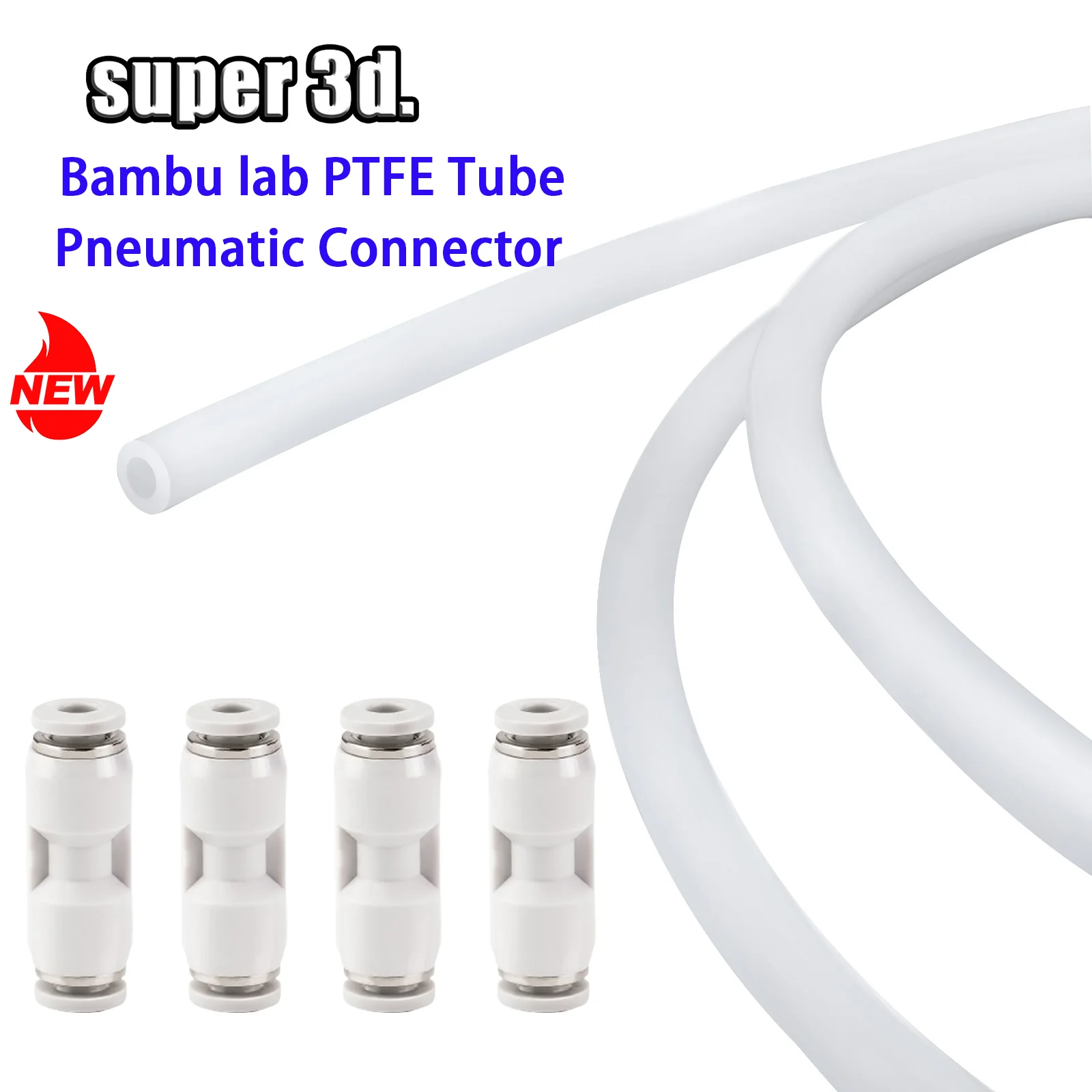 

Bambu Lab P1P X1 AMS A1 mini 3D Printer PTFE Tube Connector Teflonto Pipe ID2.5mm OD4mm Bambulab Filament Parts Connector
