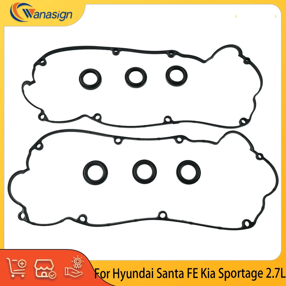 Conjunto de Juntas da Tampa de Válvulas para Motor 2.7L V6 a Gasolina, Compatível com Hyundai Tucson, Sonata, Kia Optima, Sportage G6BA 2.7L 2003-2010 2244137110