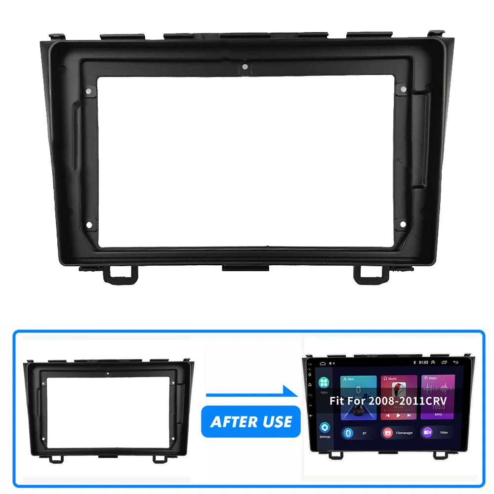 Car Stereo Radio Fascia for Honda CRV 2008 2009 2010 2011 GPS Navigation Frame Replacement Fitting Kit Face Plate Accessories