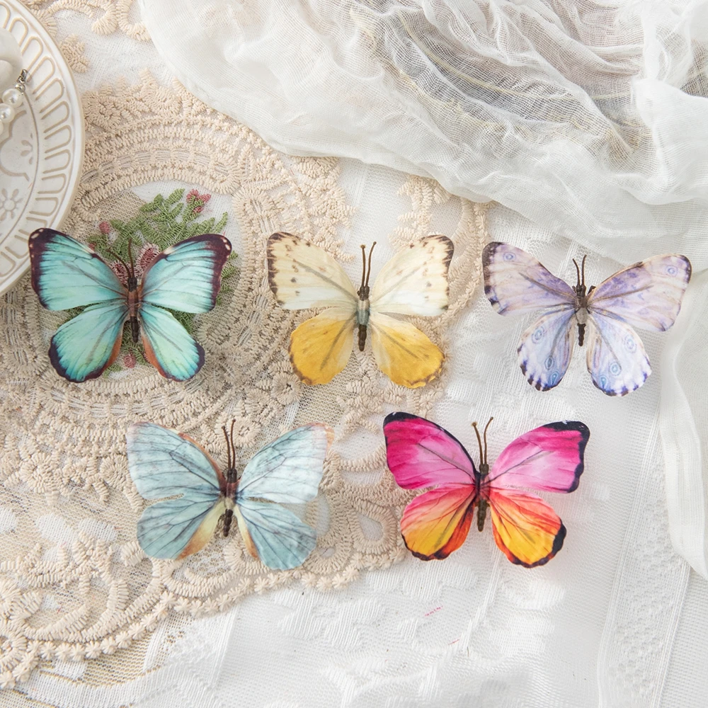 10/20 Pièces Papillons Artificiels Fluorescents pour Boîte à Bonbons, Pinces à Cheveux, Broches de Scrapbooking, Décoration DIY pour Mariage, Fête, Jardin et Maison