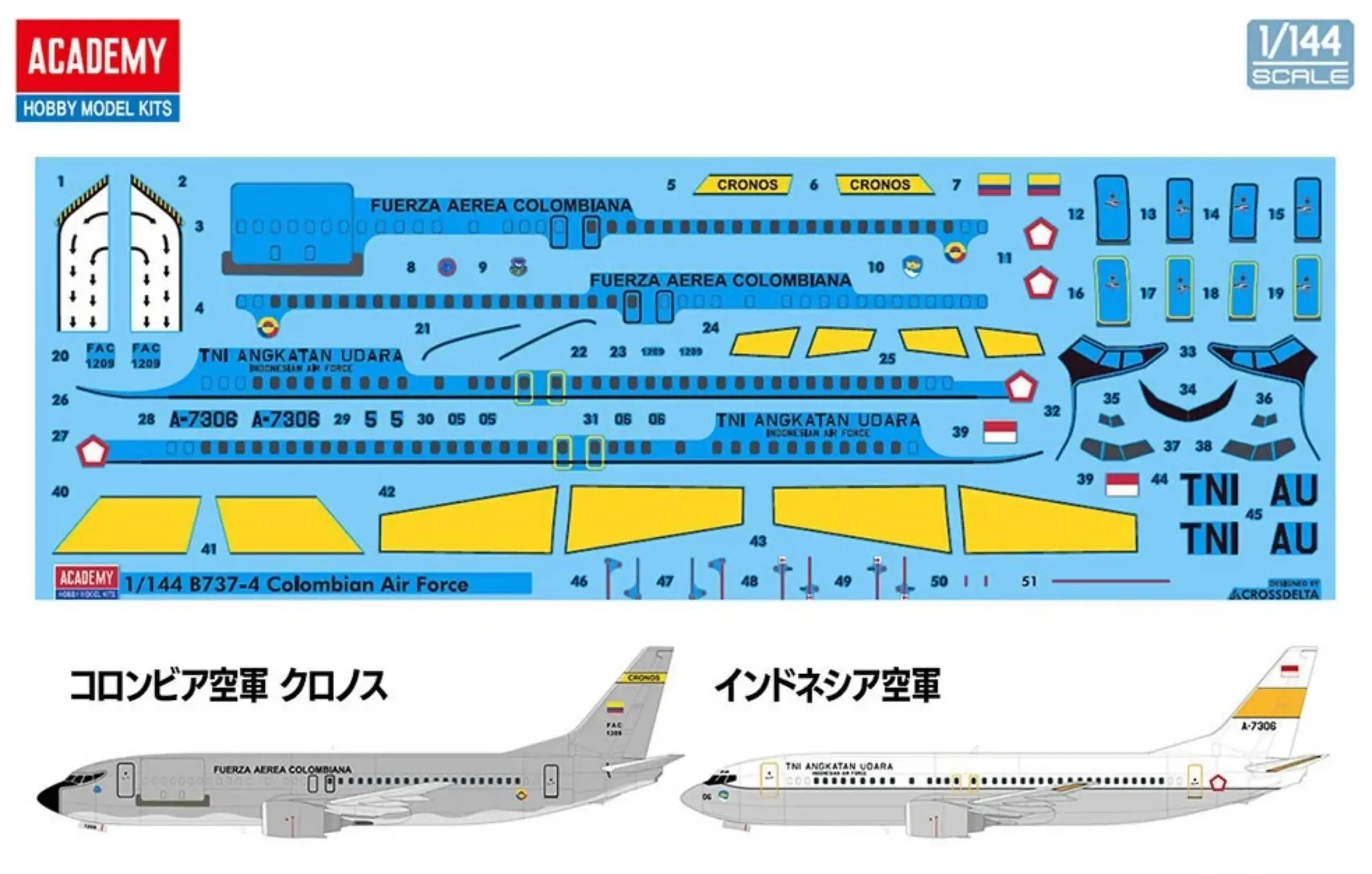 Academy AC12639 1/144 Boeing 737 Colombian Air ForCe Model Kit